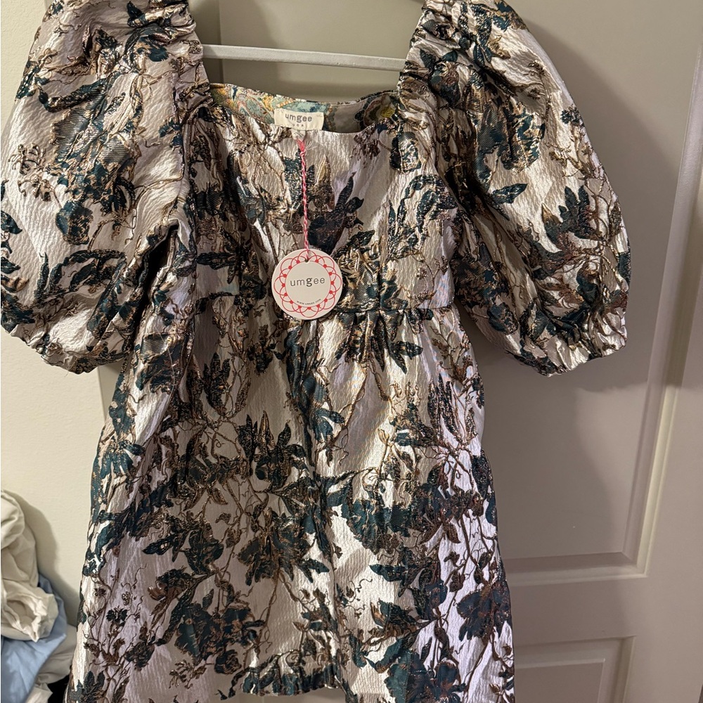 Holiday Champagne Green Gold Dress